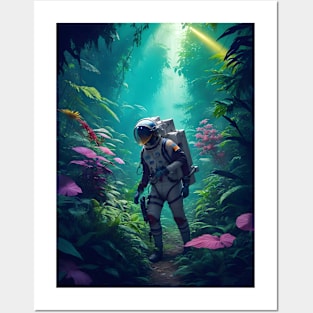 Astronaut in the jungle Posters and Art